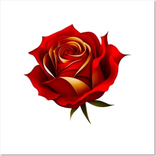 Red Rose Graphic Art Print Posters and Art